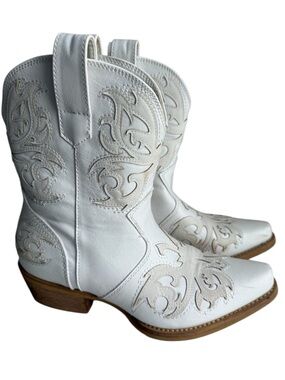 Rollda Women's Cowboy Boots Western Fashion Ankle Cowgirl Boots - Size 6